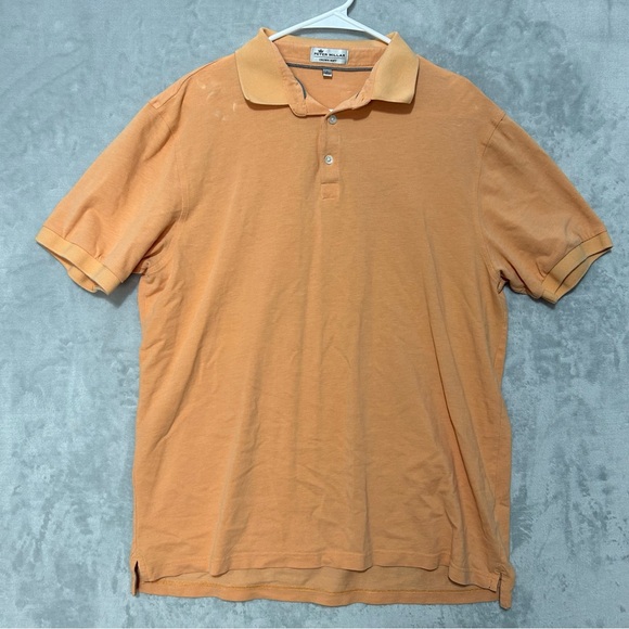 Peter Millar Crown Soft Polo Shirt Men's Large Orange Short Sleeve Classic - Picture 1 of 8